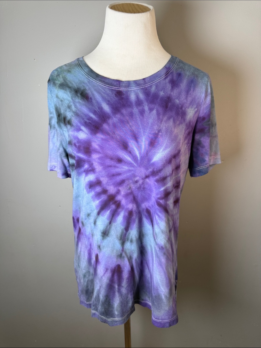 Purple & black Tie-Dye Short Sleeve Tee